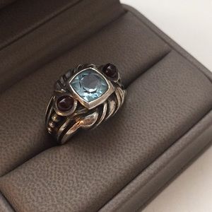 925 SILVER, Blue Topaz, Size 8